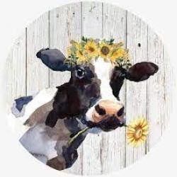 COW W/FLOWERS JAR OPENER