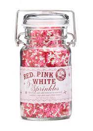 RED,PINK,WHITE SPRIKLES